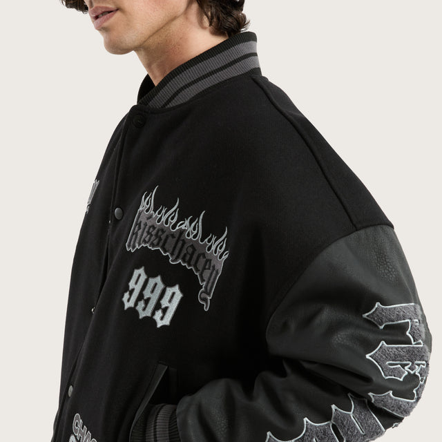 Brawn Varsity Jacket Jet Black