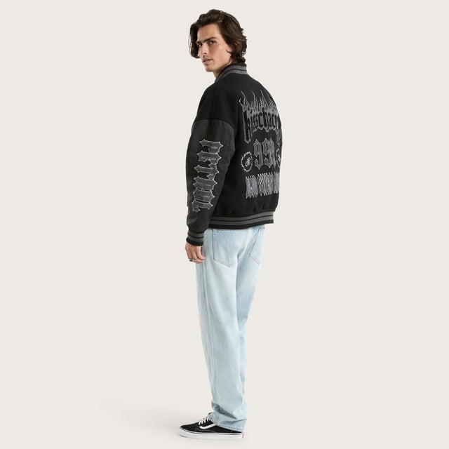 Brawn Varsity Jacket Jet Black