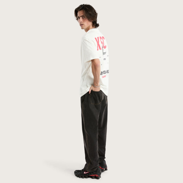Stormed Relaxed Tee Natural White