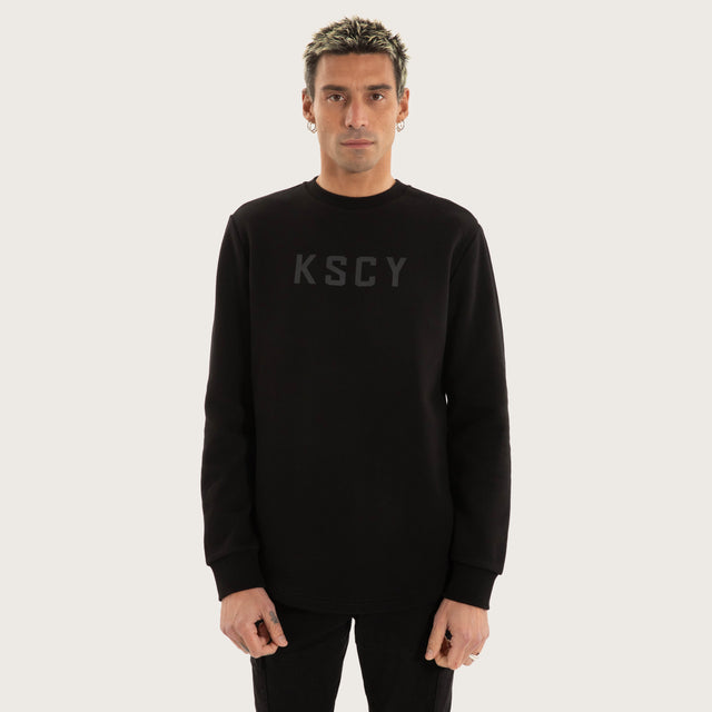 Flicker Dual Curved Sweater Jet Black