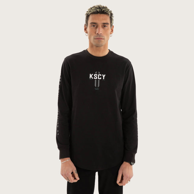 Arcade Dual Curved Longsleeve Tee Jet Black