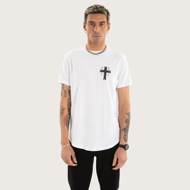 Decay Dual Curved Tee White