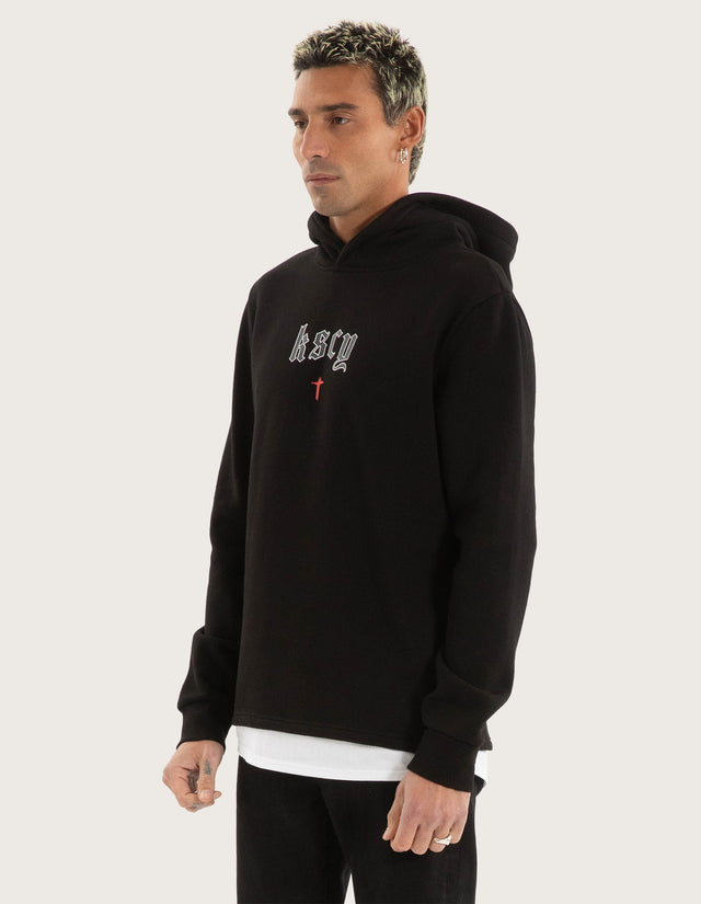 Realm Layered Hoodie Jet Black
