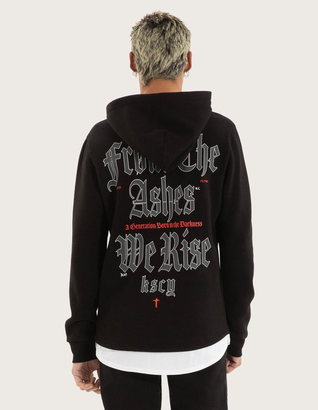 Realm Layered Hoodie Jet Black