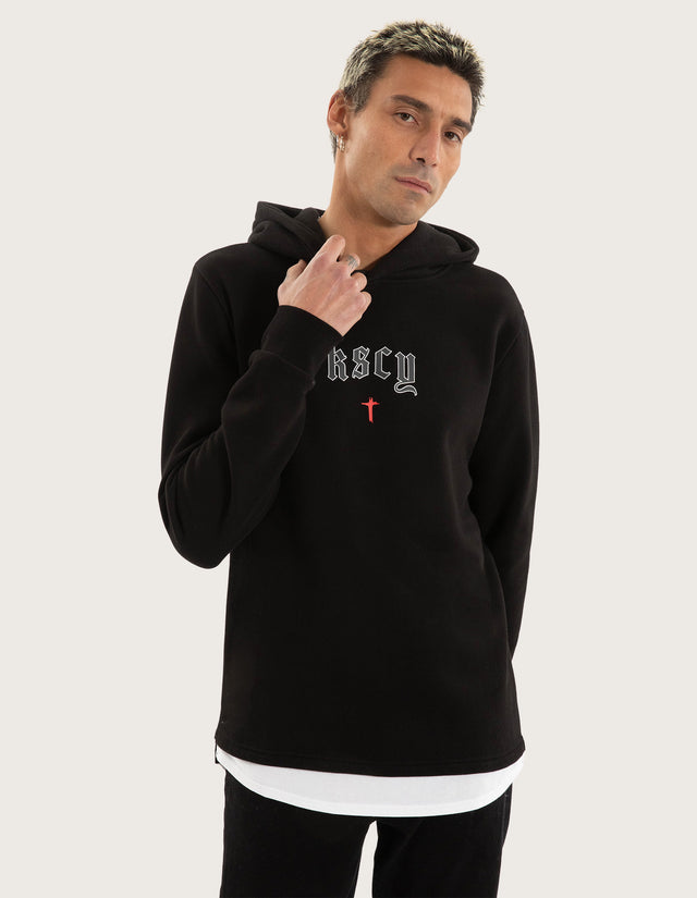 Realm Layered Hoodie Jet Black