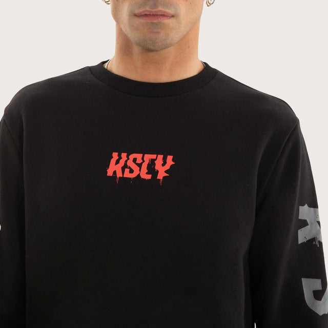 Glare Dual Curved Sweater Jet Black