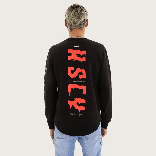 Glare Dual Curved Sweater Jet Black