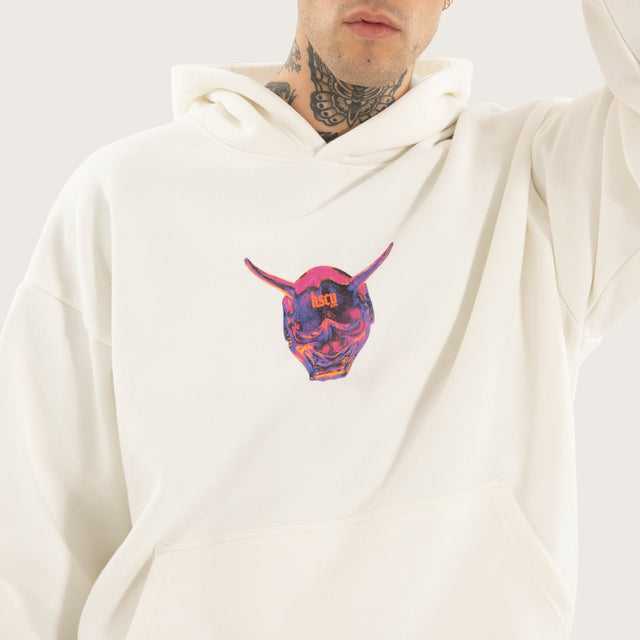 Mask Oversized Hoodie Natural White