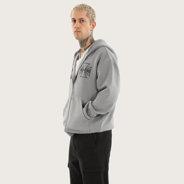 Nocturne Relaxed Zip Hoodie Pigment Ultimate Grey