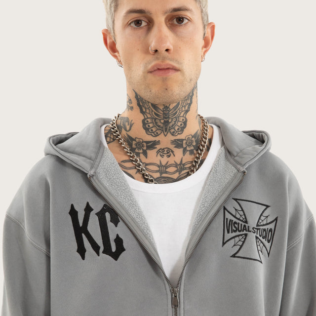 Nocturne Relaxed Zip Hoodie Pigment Ultimate Grey