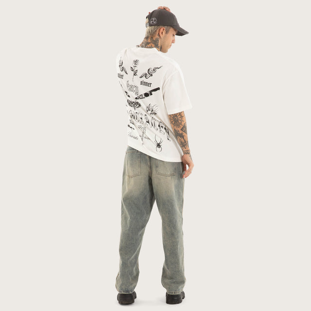Sacrifice Street Tee Natural White
