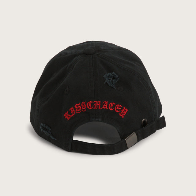 Model wears Rip Dad Cap Washed Black Headwear in Black - Image 3