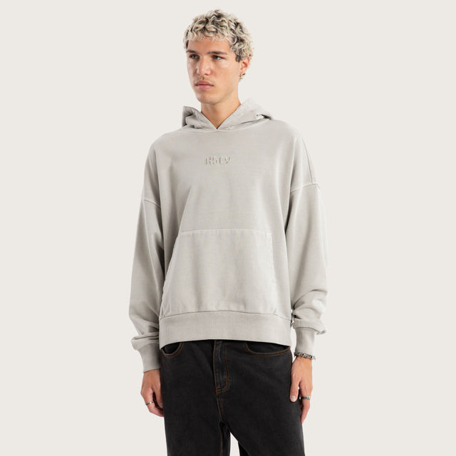 Model wears Honour Balloon Hoodie Pigment Dove Hoodies in Beige - Image 1