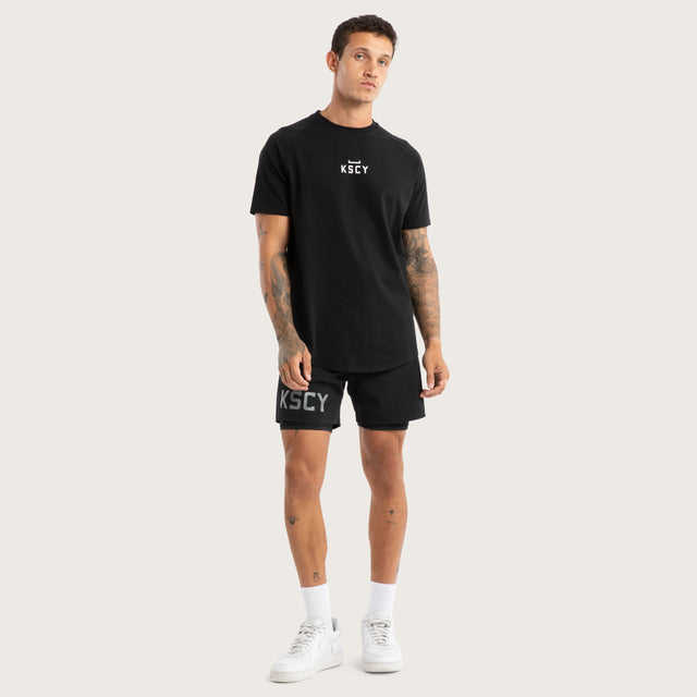 Vital Raglan Dual Curved Tee Jet Black