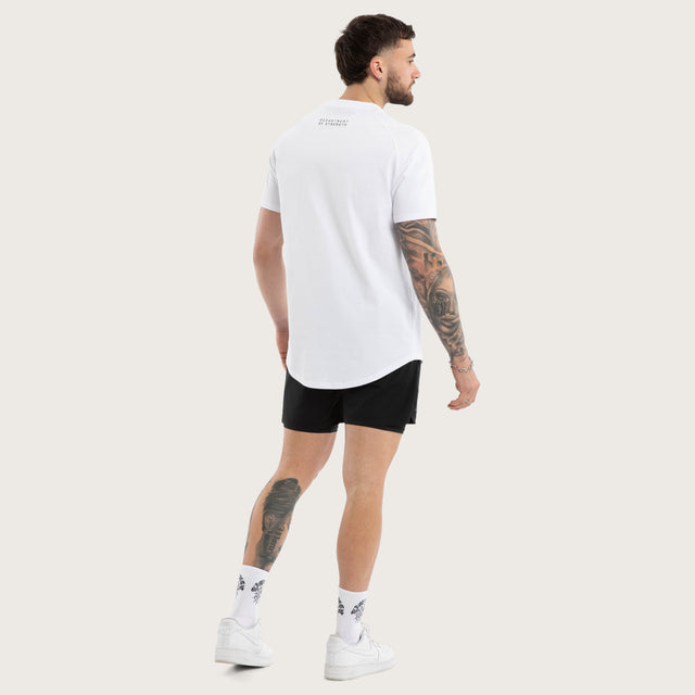 Vital Raglan Dual Curved Tee Optical White
