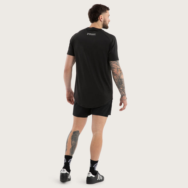 Prime Raglan Dual Curved Tee Jet Black