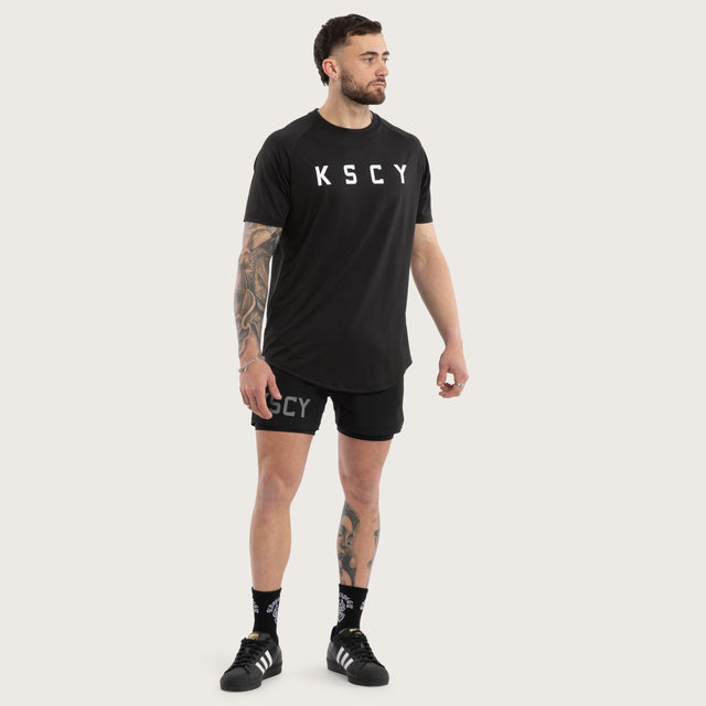 Prime Raglan Dual Curved Tee Jet Black