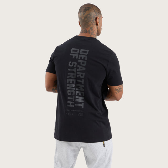 Model wears Glide Active Tee Jet Black T-Shirts in Black - Image 2