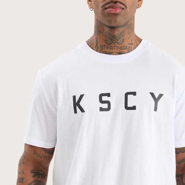 Model wears Glide Active Tee Optical White T-Shirts in White - Image 5
