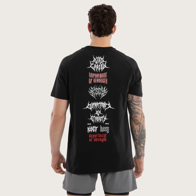 Doom Raglan Straight Hem Tee Jet Black