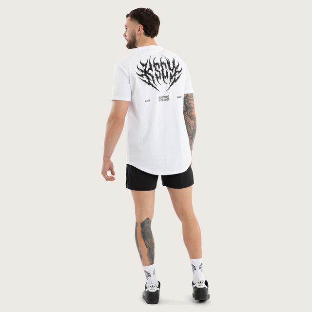Hostile Raglan Dual Curved Tee White