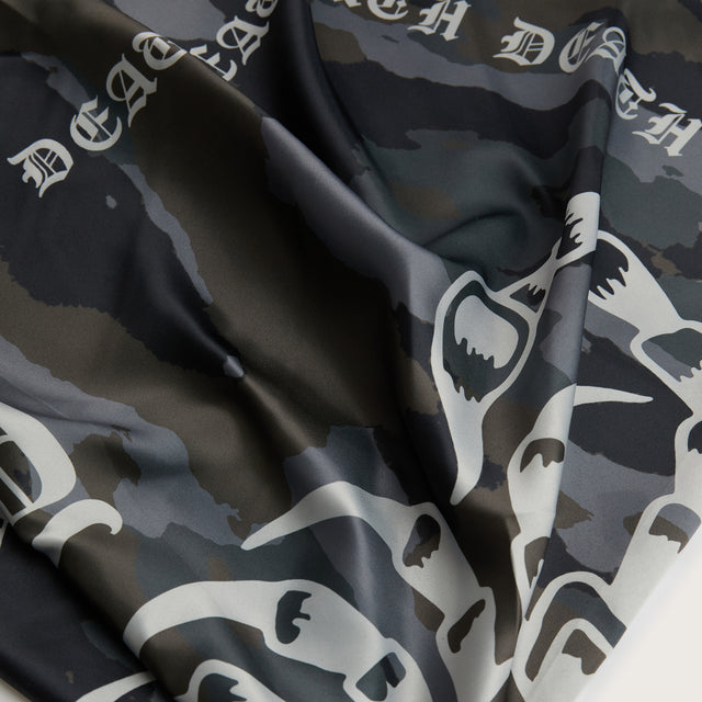 Model wears Camo Bandana Head Scarf Camo Accessories in Camo - Image 2