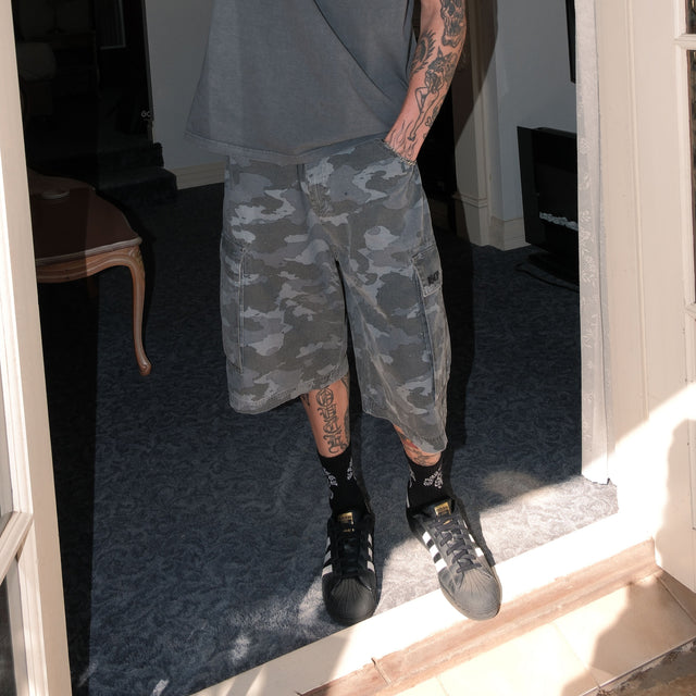 K7 Super Cargo Shorts Washed Camo
