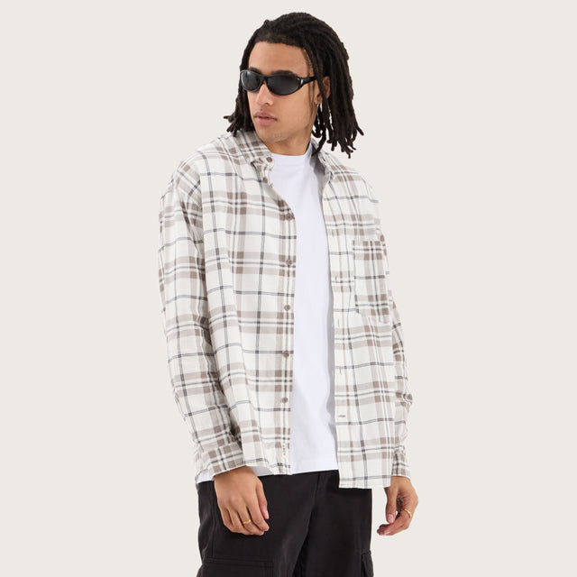 Seville Overshirt Taupe Check
