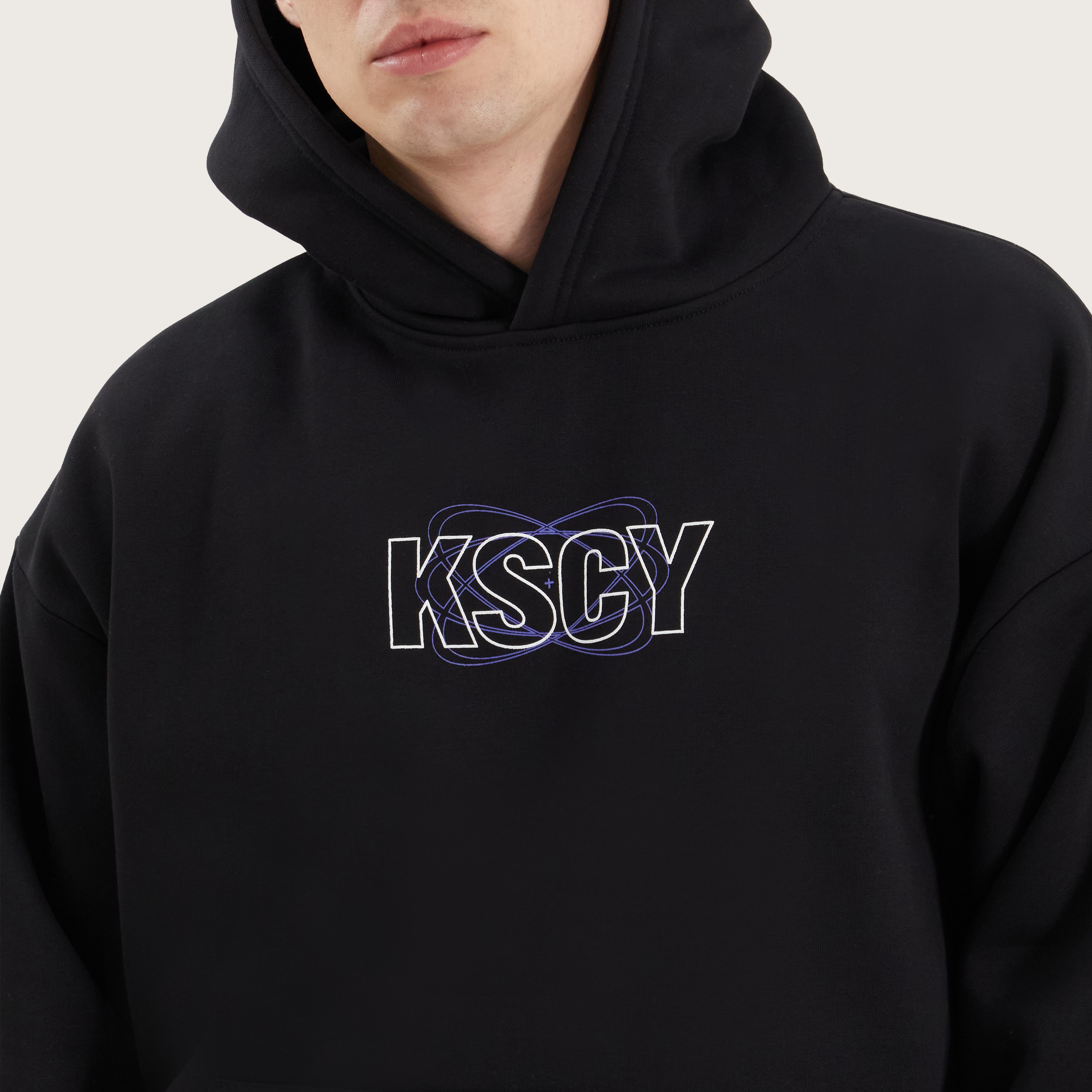 Chronos Oversized Hoodie in Jet Black | Kiss Chacey