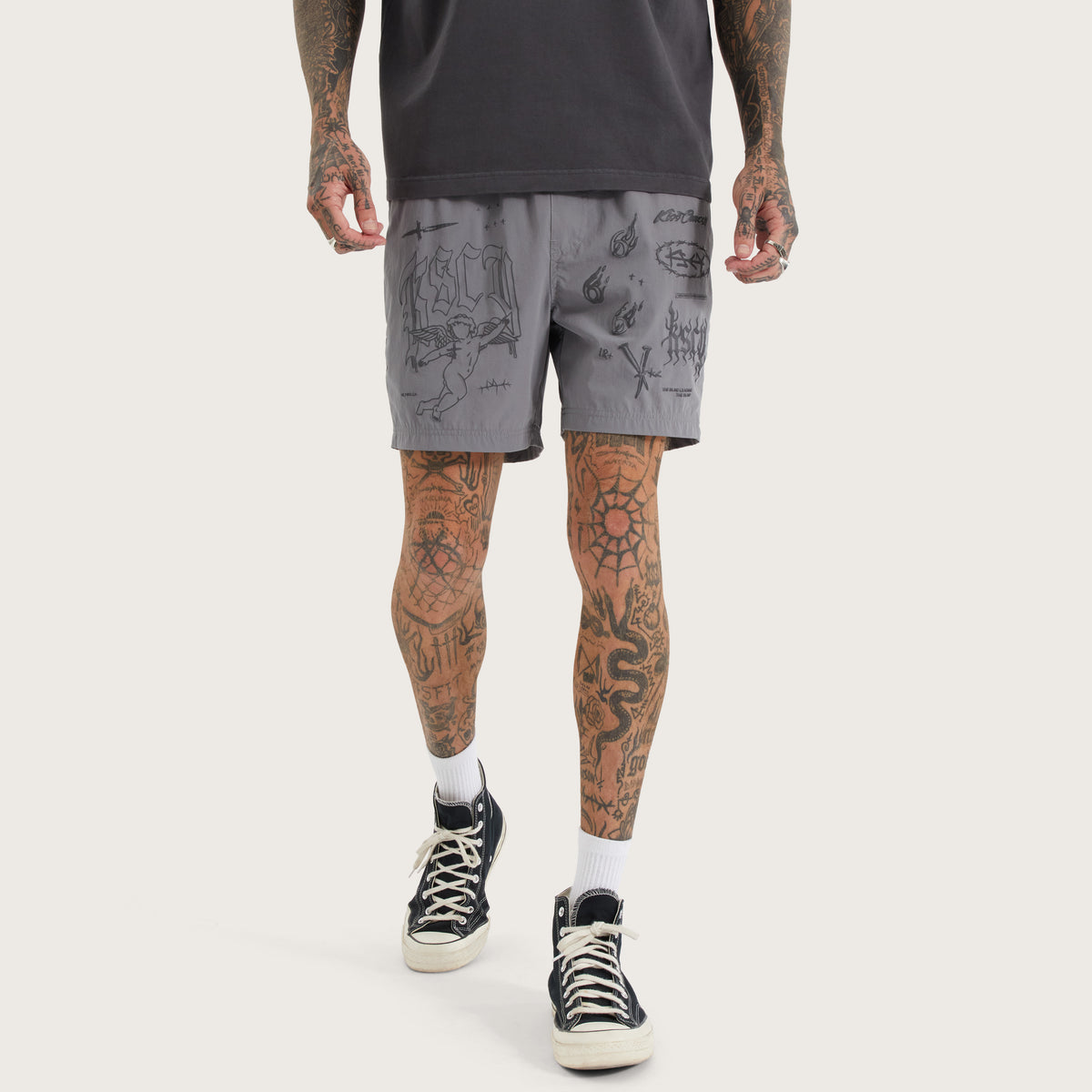 Green Cracked Marble Men's Shorts