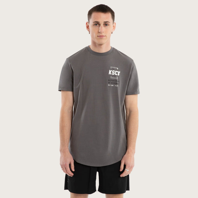 Department Dual Curved Tee Charcoal