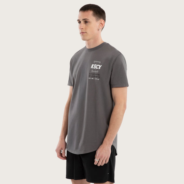 Department Dual Curved Tee Charcoal