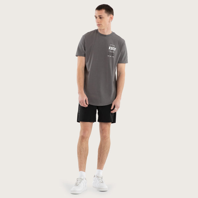 Department Dual Curved Tee Charcoal