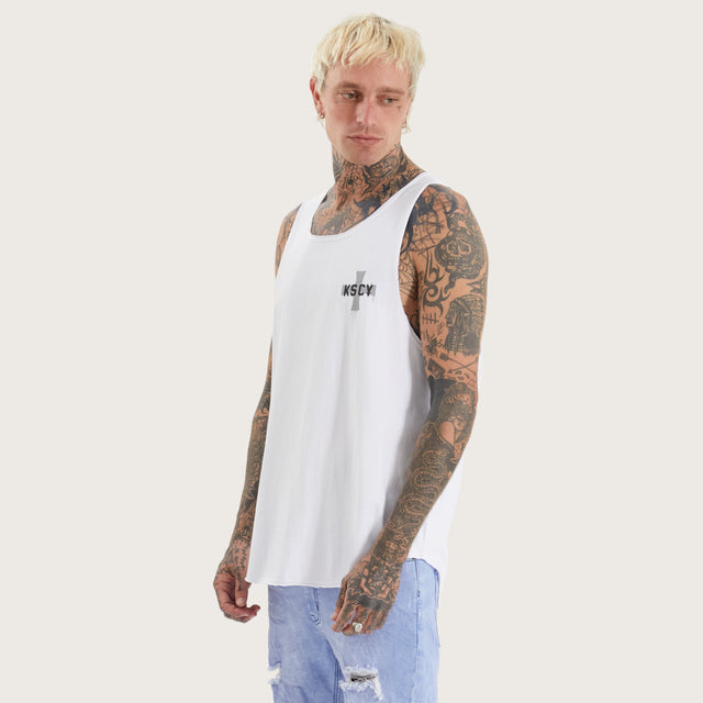 Advisor Raw Muscle Tank Optical White