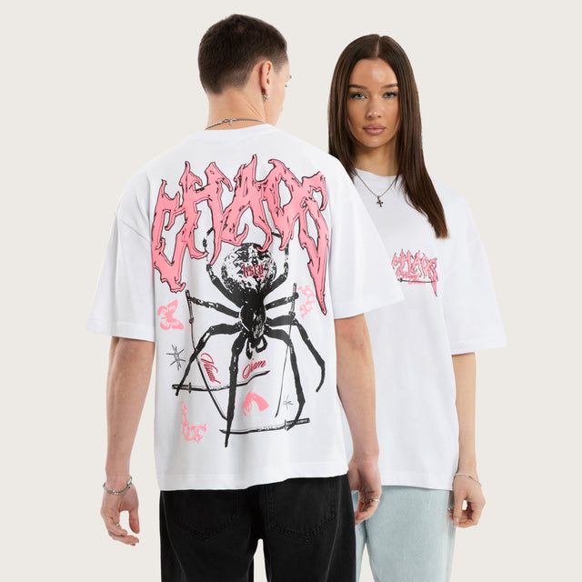 Model wears Katana Street Tee Optical White T-Shirts in White - Image 1