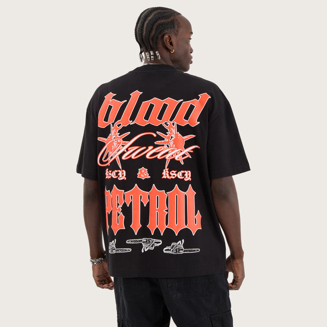 Model wears Sweat Street Tee Jet Black T-Shirts in Black - Image 1