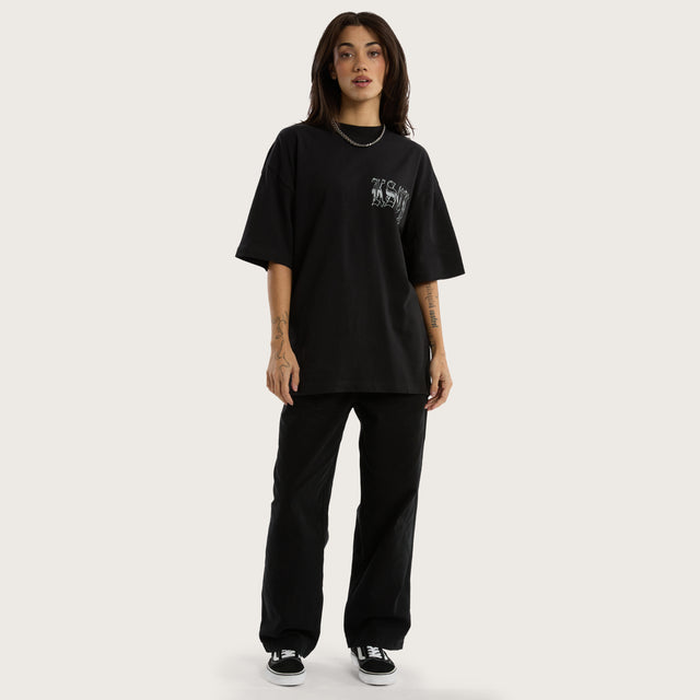 Model wears Thrive Street Tee in Jet Black T-Shirts in Black - Image 7