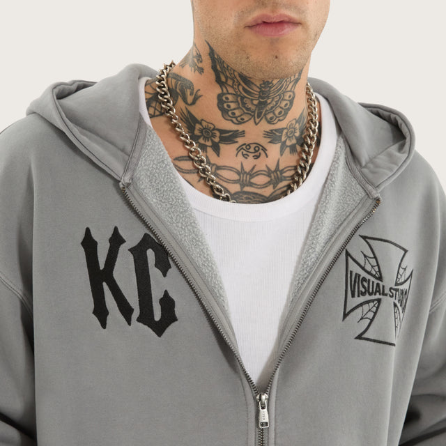 Nocturne Relaxed Zip Hoodie Pigment Ultimate Grey