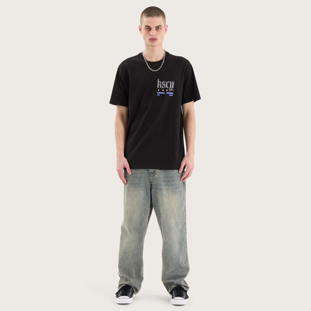 Entangled Relaxed Tee Jet Black