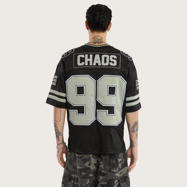 Model wears Crawl Gridiron Jersey Black Jerseys in Black - Image 2