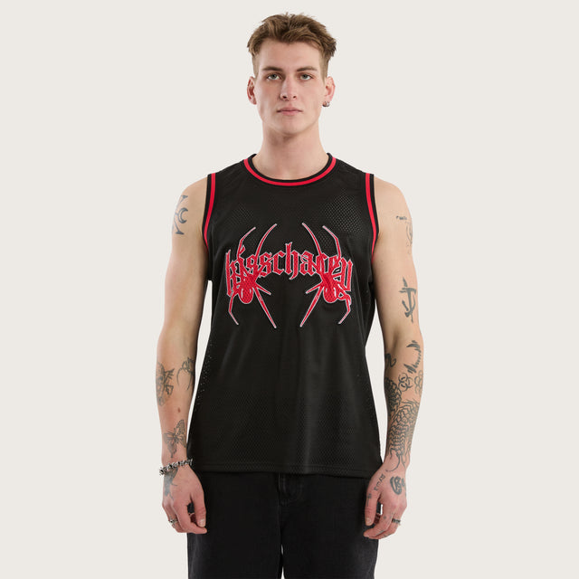 Model wears Slam Basketball Jersey Jet Black Jerseys in Black - Image 1