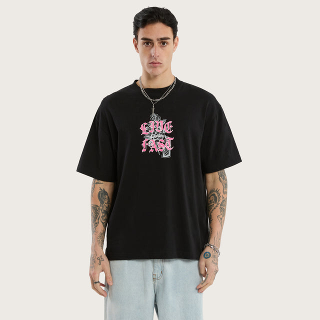 Live Fast Street Tee Jet Black