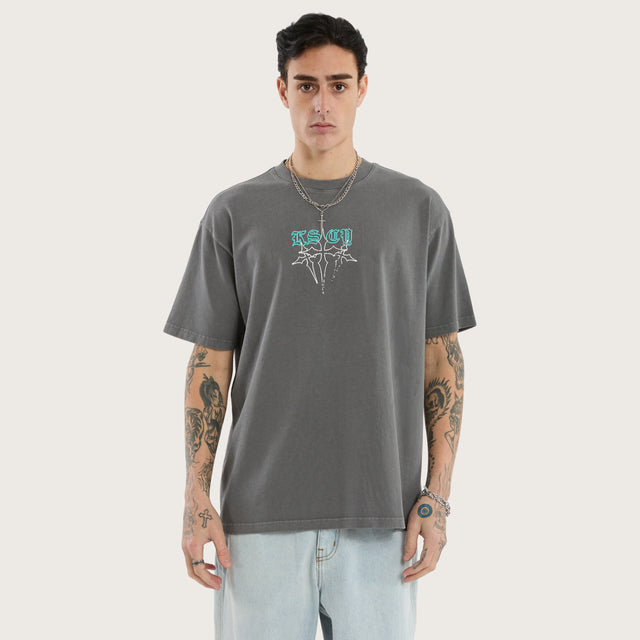 Anti Hero Box Fit Tee Pigment Charcoal