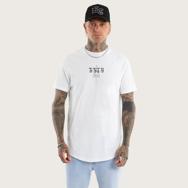 Testament Dual Curved Tee Optical White