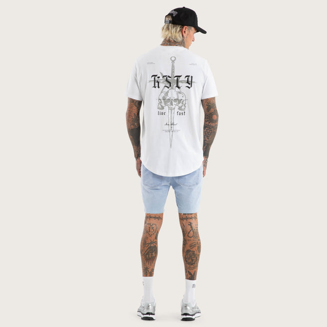 Testament Dual Curved Tee Optical White