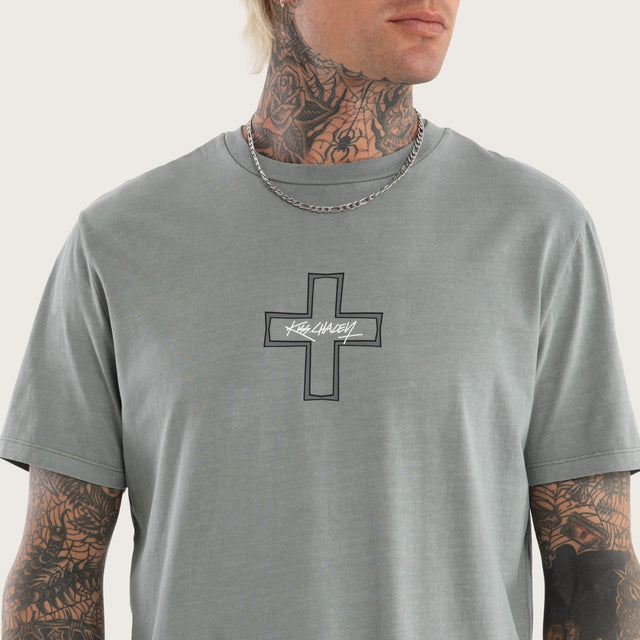 Hollow Dual Curved Tee Pigment Neutral Grey