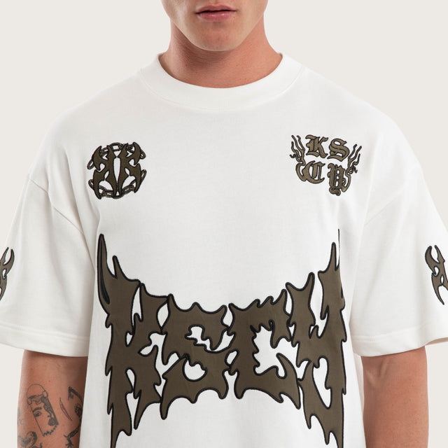 Hustler Loopback Street Tee Natural White