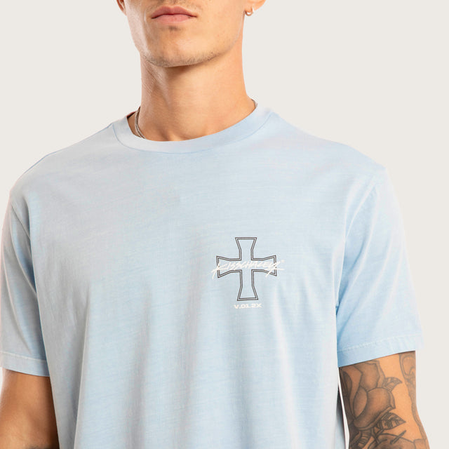 Confession Dual Curved Tee Pigment Skyway