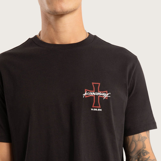 Confession Dual Curved Tee Jet Black