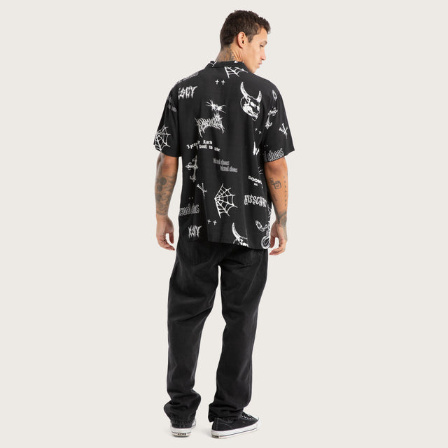 Visual Chaos Relaxed Shirt Black Print